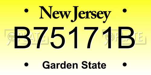 B75171B New Jersey License Plate