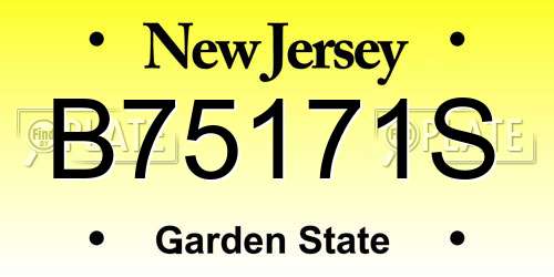B75171S New Jersey License Plate
