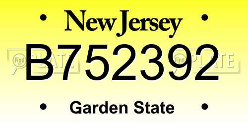 B752392 New Jersey License Plate