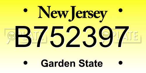 B752397 New Jersey License Plate