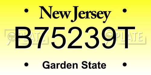 B75239T New Jersey License Plate