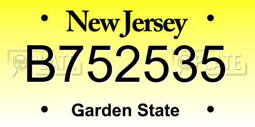 B752535 New Jersey License Plate