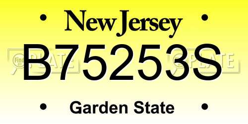 B75253S New Jersey License Plate