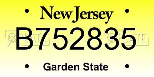 B752835 New Jersey License Plate