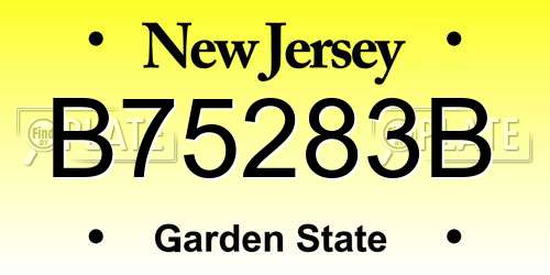 B75283B New Jersey License Plate