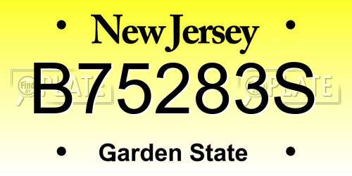 B75283S New Jersey License Plate
