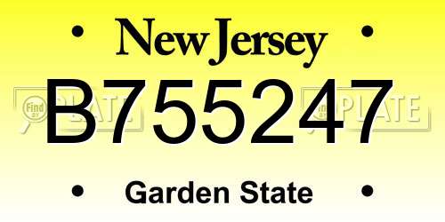 B755247 New Jersey License Plate