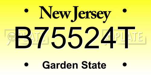B75524T New Jersey License Plate