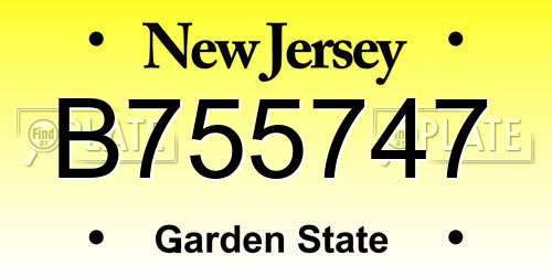 B755747 New Jersey License Plate