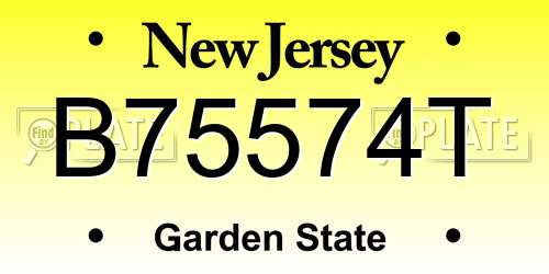 B75574T New Jersey License Plate