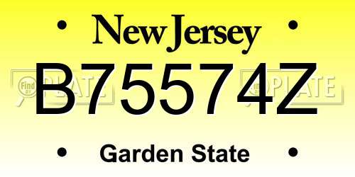 B75574Z New Jersey License Plate
