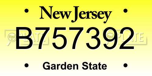 B757392 New Jersey License Plate