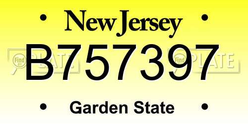 B757397 New Jersey License Plate