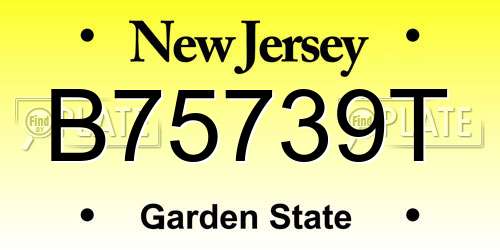 B75739T New Jersey License Plate