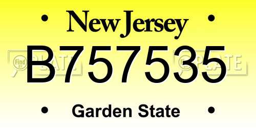 B757535 New Jersey License Plate