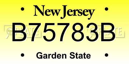 B75783B New Jersey License Plate