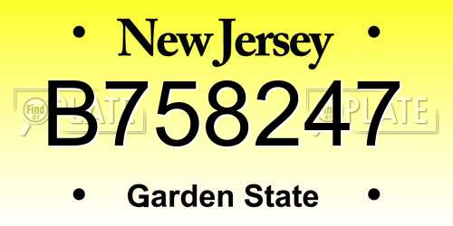 B758247 New Jersey License Plate