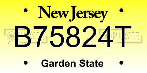B75824T New Jersey License Plate