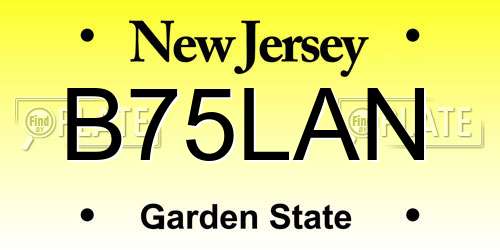 B75LAN New Jersey License Plate