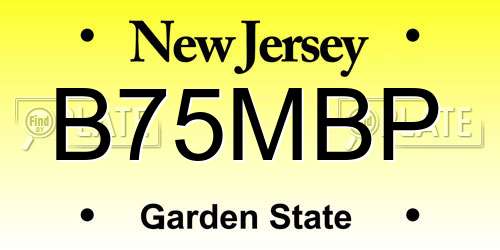 B75MBP New Jersey License Plate