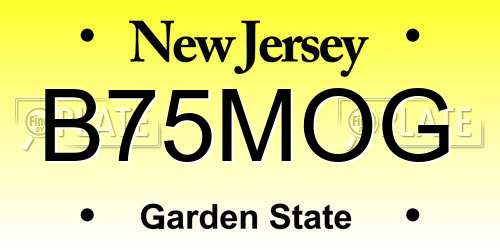 B75MOG New Jersey License Plate