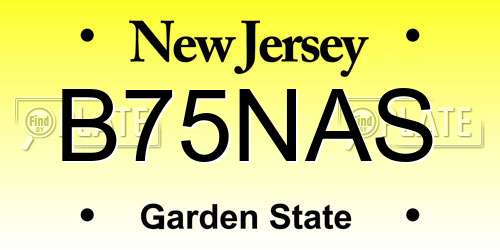 B75NAS New Jersey License Plate