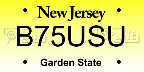 B75USU New Jersey License Plate