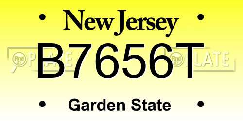 B7656T New Jersey License Plate