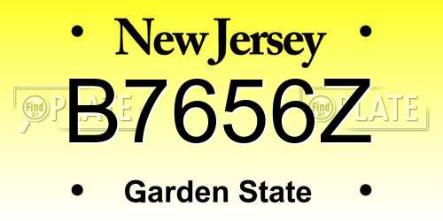 B7656Z New Jersey License Plate