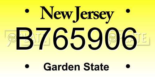 B765906 New Jersey License Plate