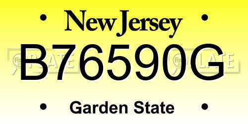 B76590G New Jersey License Plate