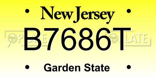 B7686T New Jersey License Plate