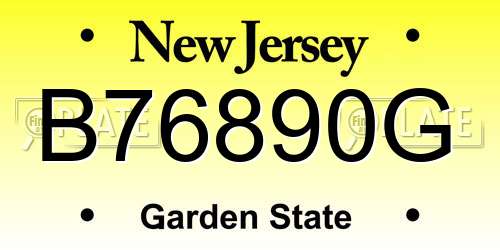B76890G New Jersey License Plate