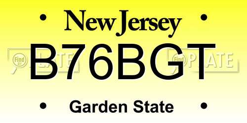 B76BGT New Jersey License Plate
