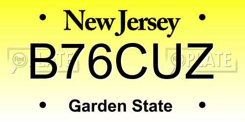 B76CUZ New Jersey License Plate