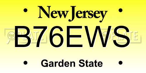B76EWS New Jersey License Plate
