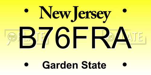 B76FRA New Jersey License Plate