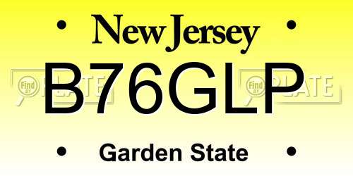B76GLP New Jersey License Plate