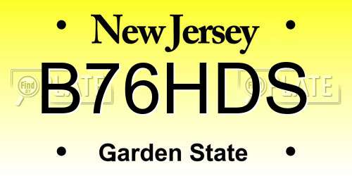 B76HDS New Jersey License Plate