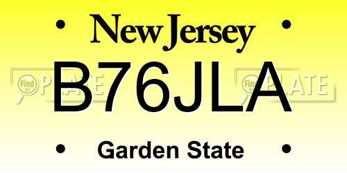 B76JLA New Jersey License Plate
