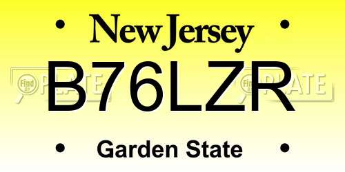 B76LZR New Jersey License Plate