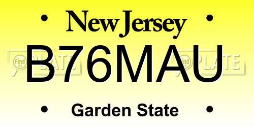 B76MAU New Jersey License Plate