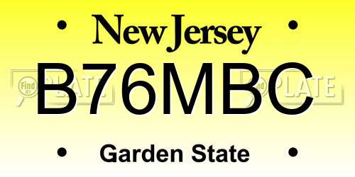 B76MBC New Jersey License Plate
