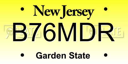 B76MDR New Jersey License Plate