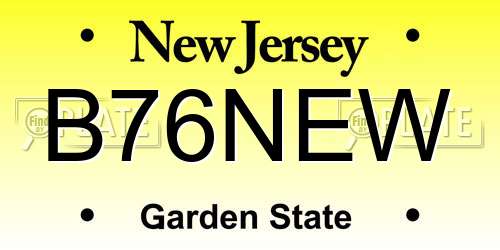 B76NEW New Jersey License Plate