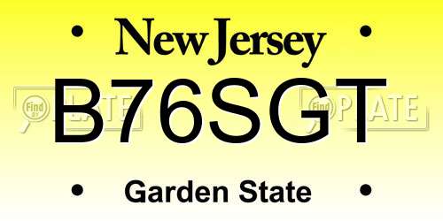 B76SGT New Jersey License Plate