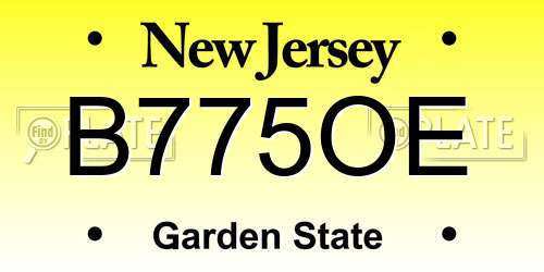 B775OE New Jersey License Plate