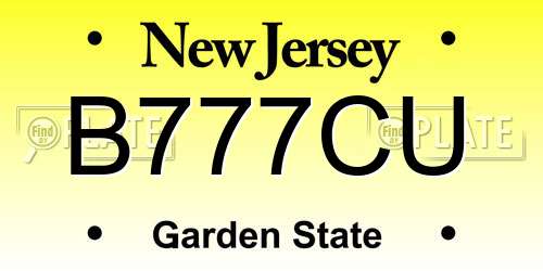 B777CU New Jersey License Plate