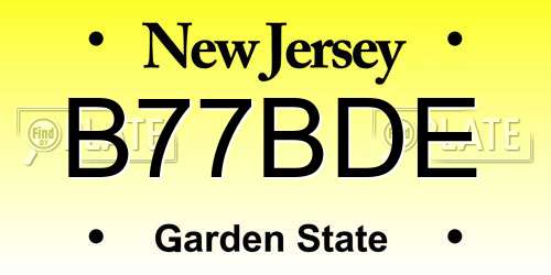 B77BDE New Jersey License Plate