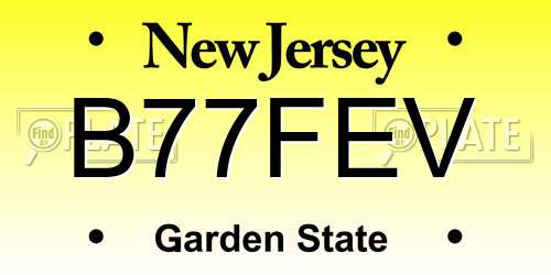 B77FEV New Jersey License Plate